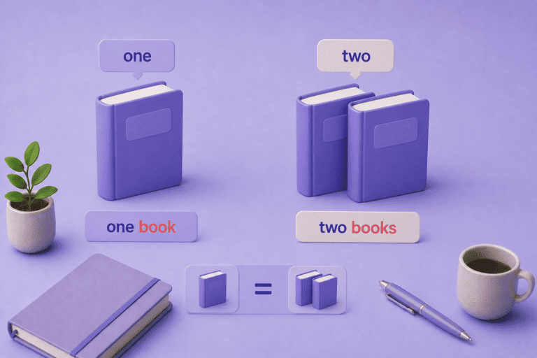 Единственное и множественное число — one book / two books